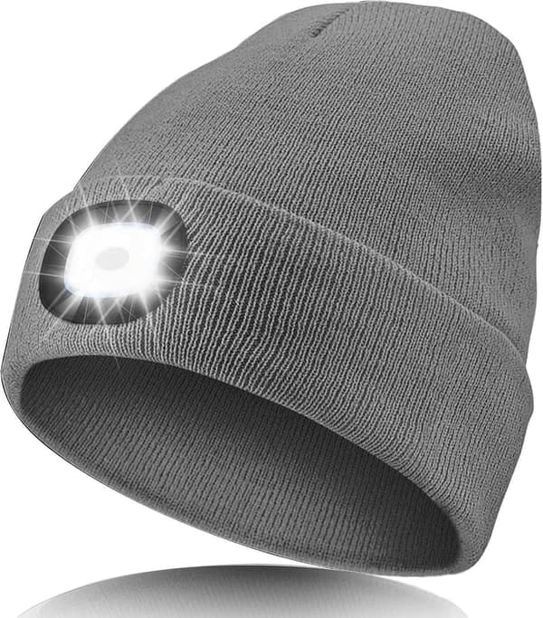 USB Rechargeable LED Beanie Hat - Gifts for Him & Her