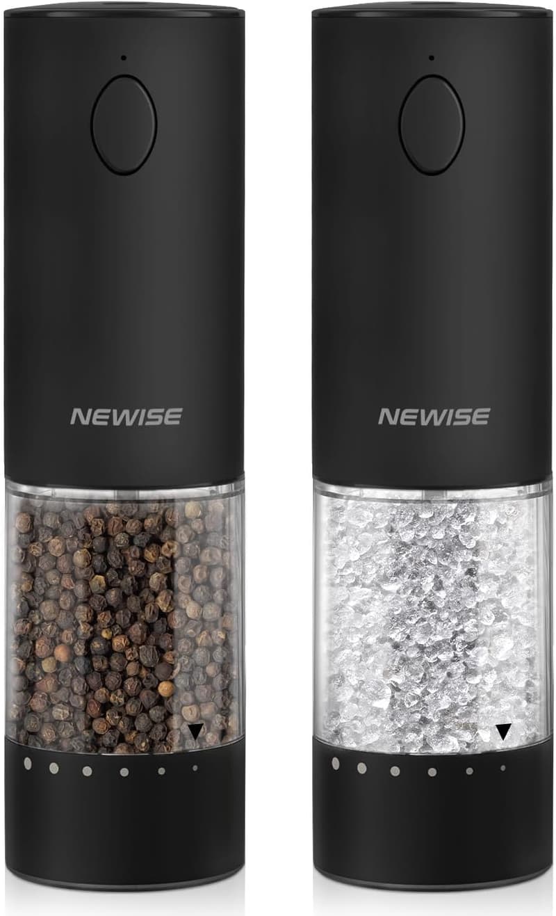 Rechargeable Stainless Steel Salt and Pepper Grinder Set