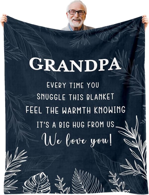 Birthday Throw Blanket for Grandpa - 50
