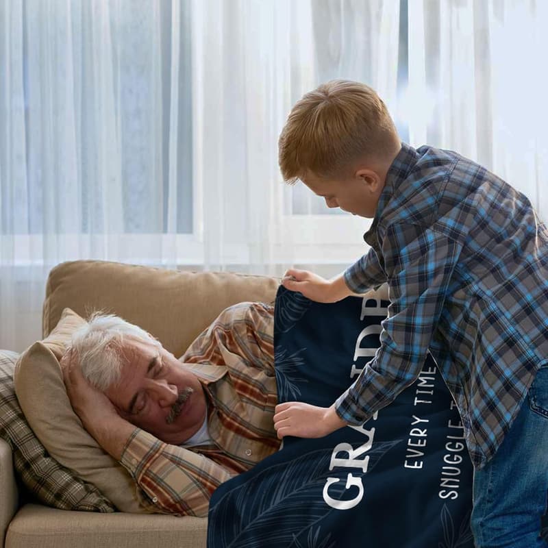Birthday Throw Blanket for Grandpa - 50