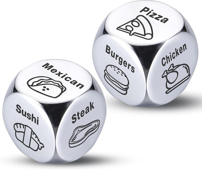 Christmas Gifts for Couples - Steel Food Decision Dice (2PCS)