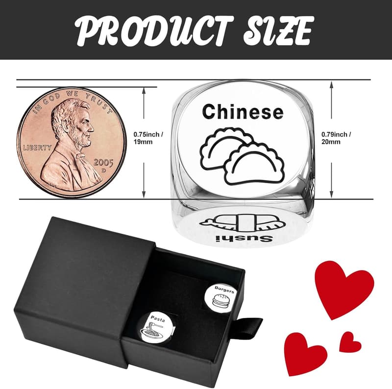 Christmas Gifts for Couples - Steel Food Decision Dice (2PCS)