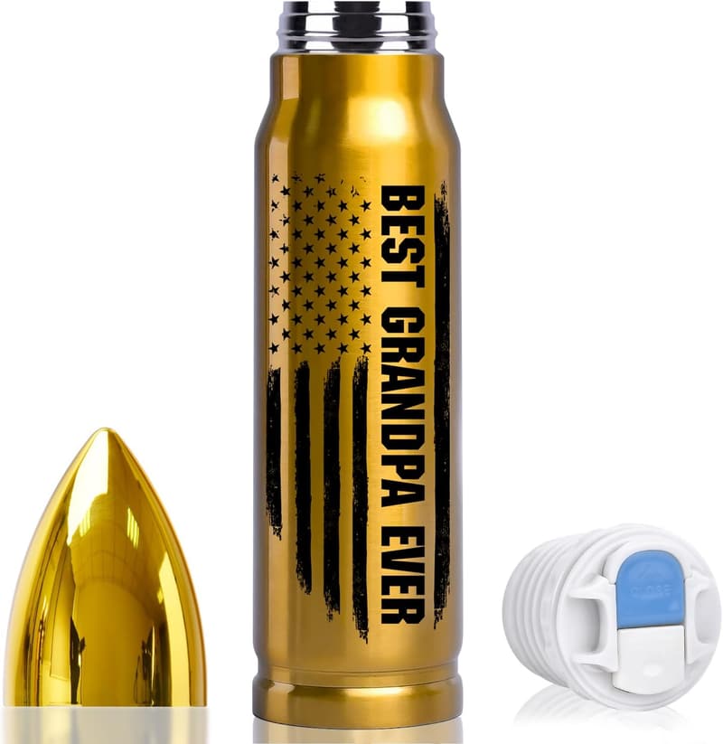 Personalized 17oz Stainless Steel Bullet Tumbler for Grandpa