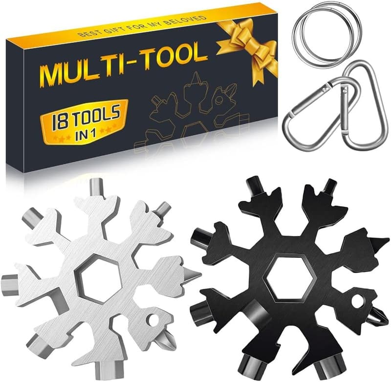 Christmas Gifts for Men: 2-Pack 18-in-1 Snowflake Multi-Tool