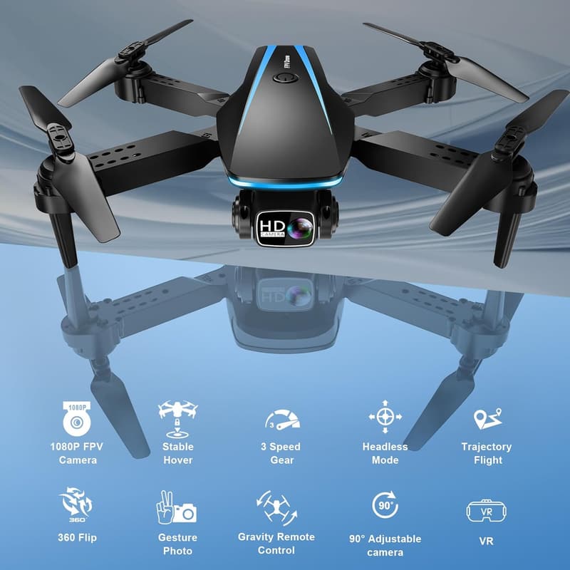 1080P HD Mini Drone - Foldable with Auto-Follow & Gravity Control