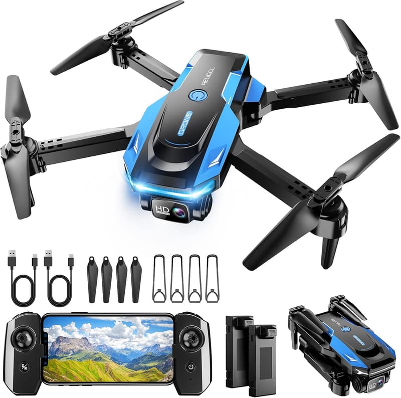 Foldable Quadcopter Drone with 1080P Camera - 2 Batteries