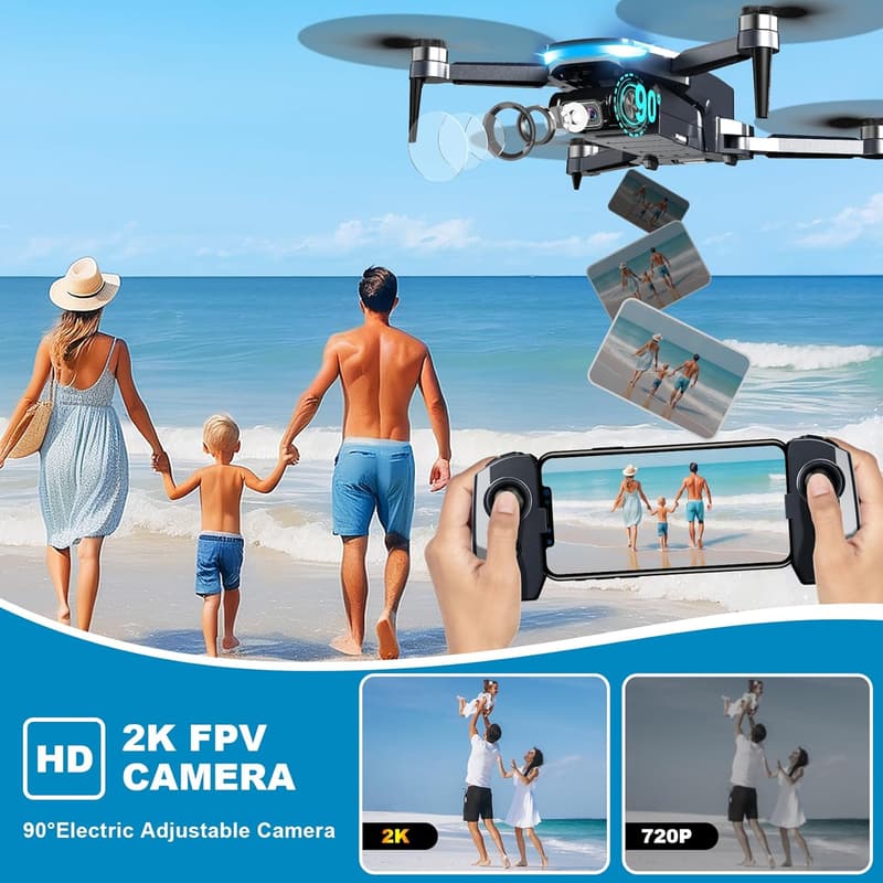 2K HD FPV Mini Drone with Brushless Motor for Beginners