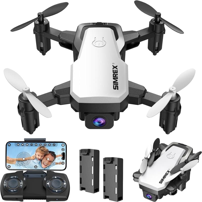 Foldable 720P HD Camera Drone with Altitude Hold & 2 Batteries