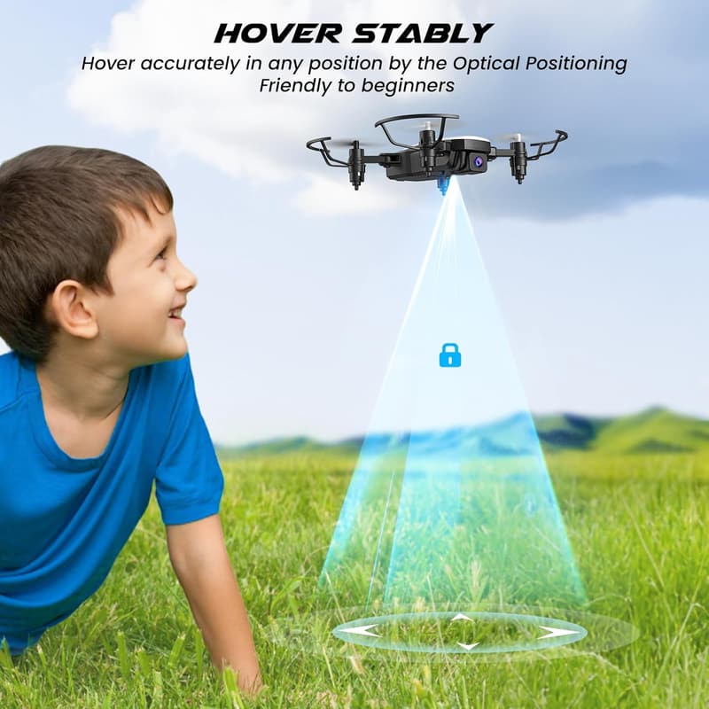 Foldable 720P HD Camera Drone with Altitude Hold & 2 Batteries