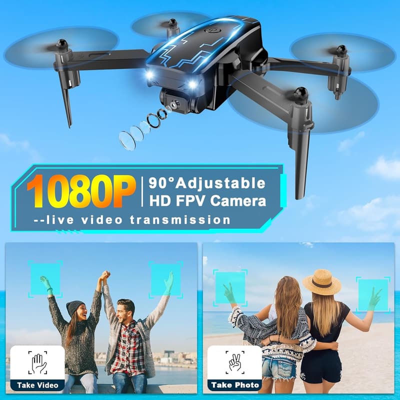 1080P HD Mini Drone with Camera – Foldable for Kids & Adults