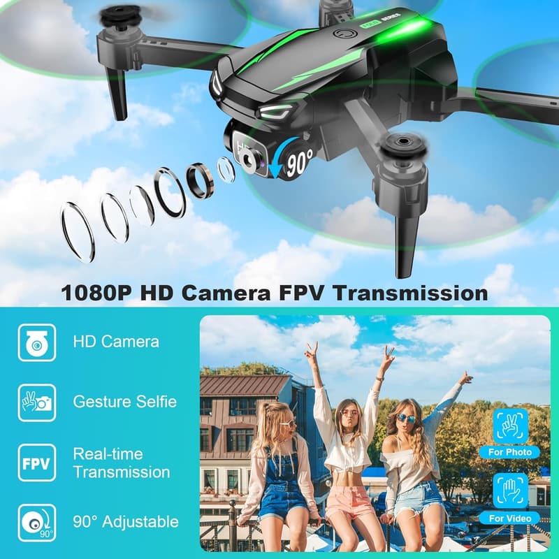 Foldable 1080P HD Camera Drone for Kids & Beginners