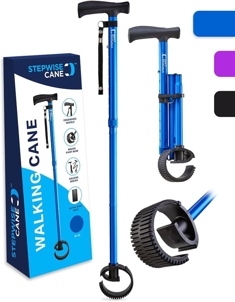 Foldable Adjustable Walking Cane for Seniors & Adults, Heavy Duty