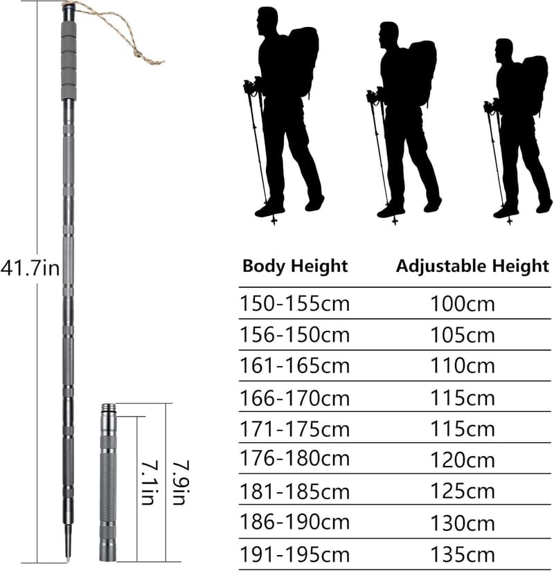Lightweight Detachable Hiking Pole for Men and Women