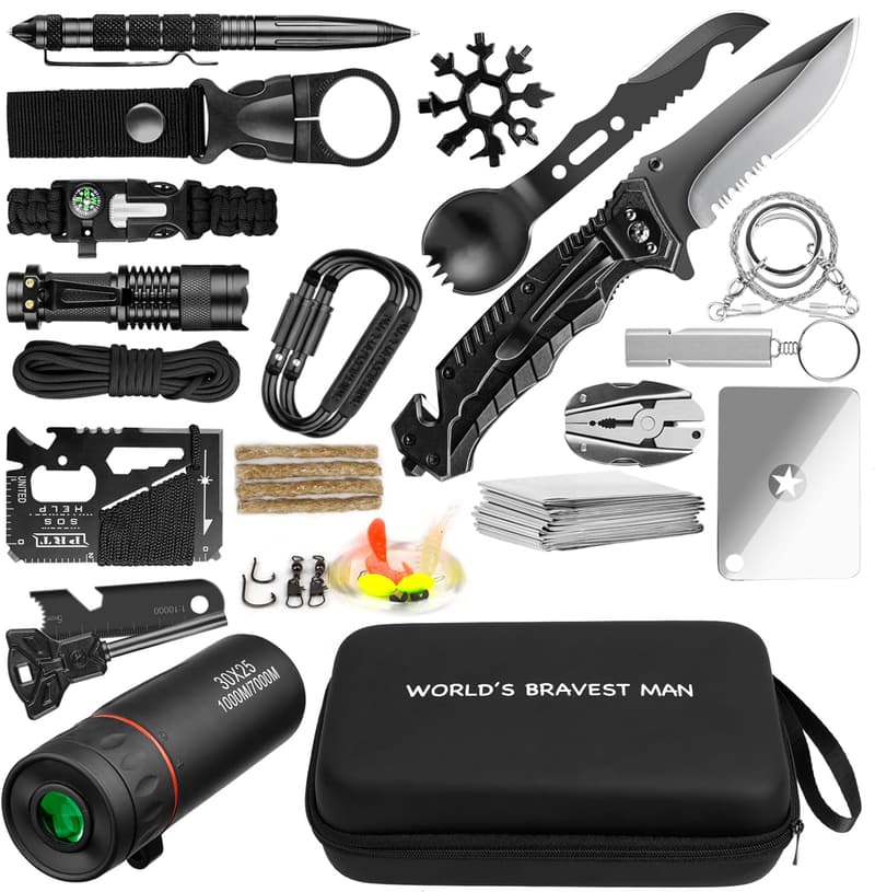 34-in-1 Tactical Survival Kit for Men - Ideal Gift Set