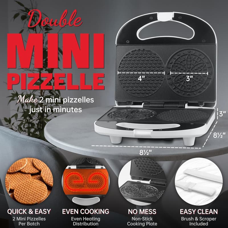 Mini Pizzelle Maker Machine for Holiday Treats