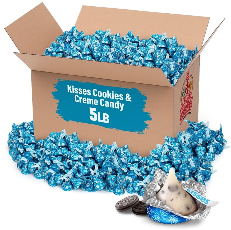 Holiday White Chocolate Kisses, 5lb Bulk Pack for Baking
