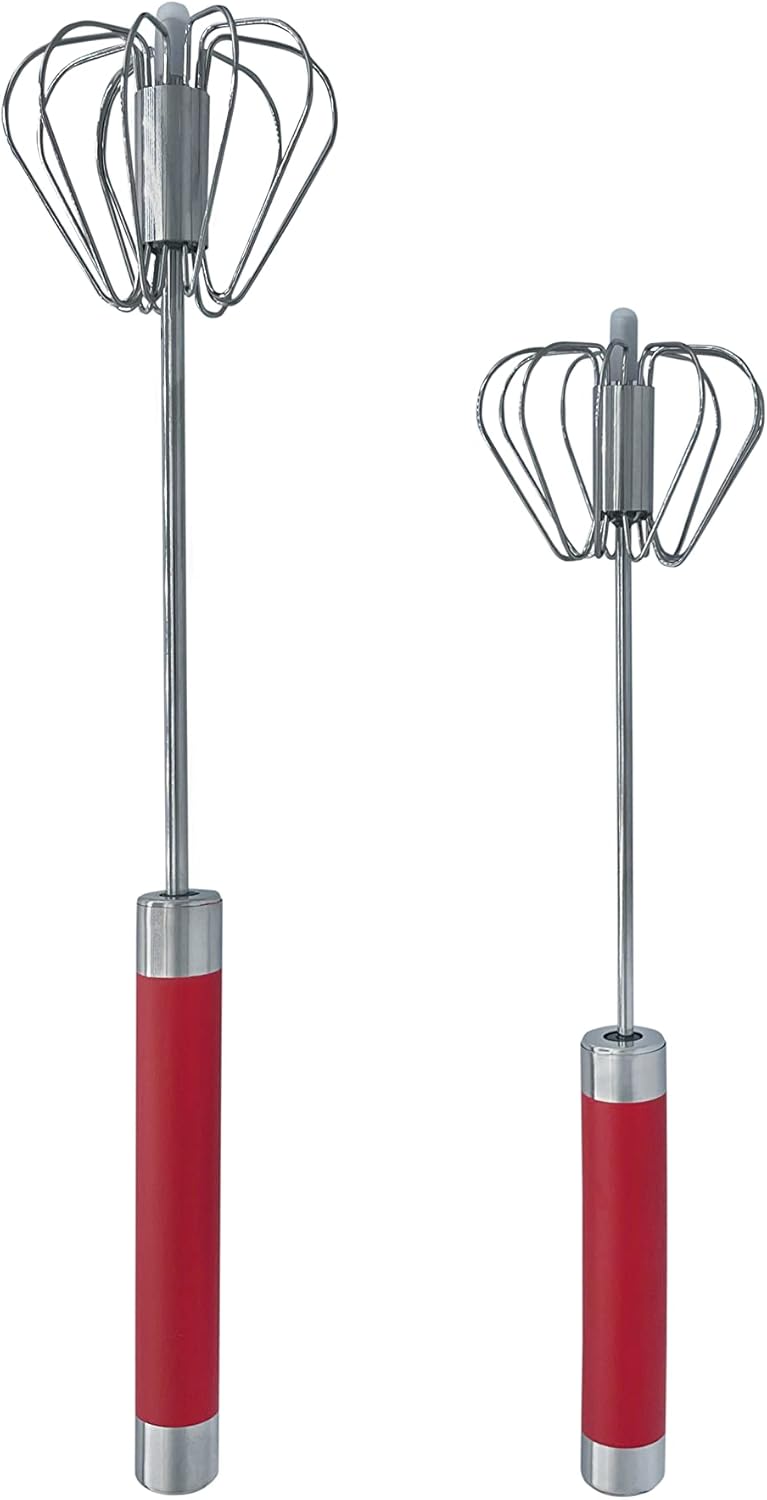 Manual Stainless Steel Whisk Set for Froth and Cream (2 Pack)