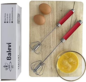 Manual Stainless Steel Whisk Set for Froth and Cream (2 Pack)