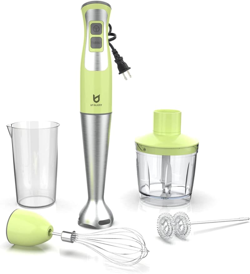 UTALENT 5-in-1 Hand Blender with Food Grinder & Accessories