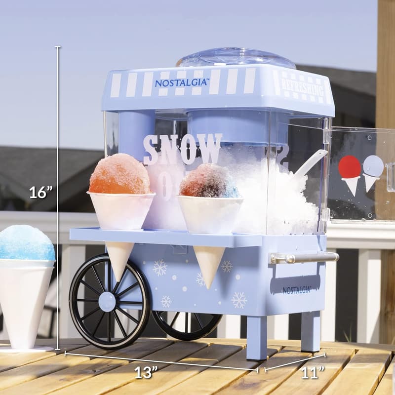 Retro Table-Top Snow Cone Machine with Cups & Scoop