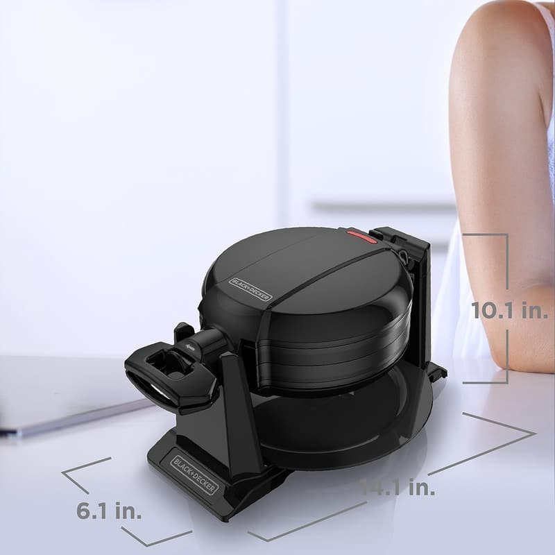 BLACK+DECKER Rotating Waffle Maker, Black