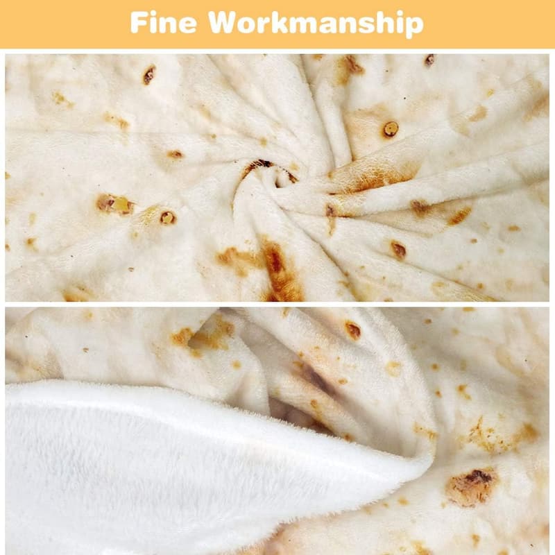 Funny Burrito Tortilla Throw Blanket for Kids & Pets, 47