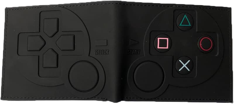 Black Game Controller Boys' Wallet - Double Fold, Zipper, ID/CC