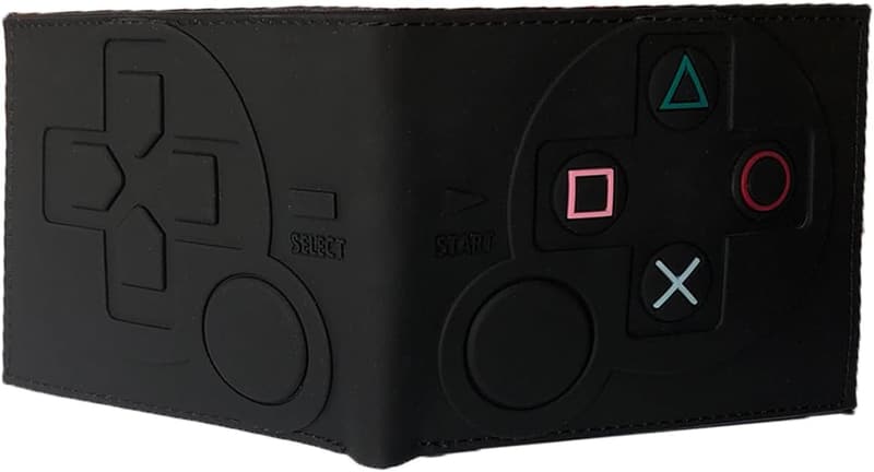 Black Game Controller Boys' Wallet - Double Fold, Zipper, ID/CC