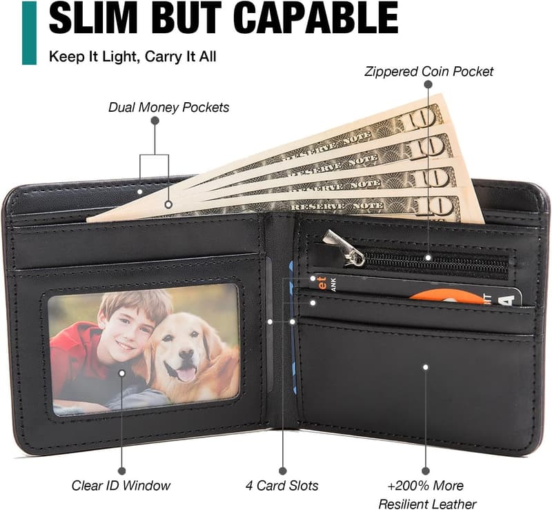 Leather Wallet for Teen Boys – Cool Gift for Gamers
