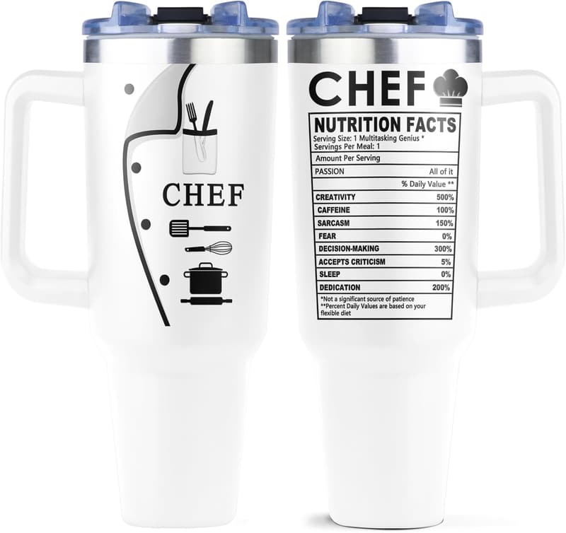 Culinary Gift: 40 oz Coffee Tumbler for Cooking Lovers