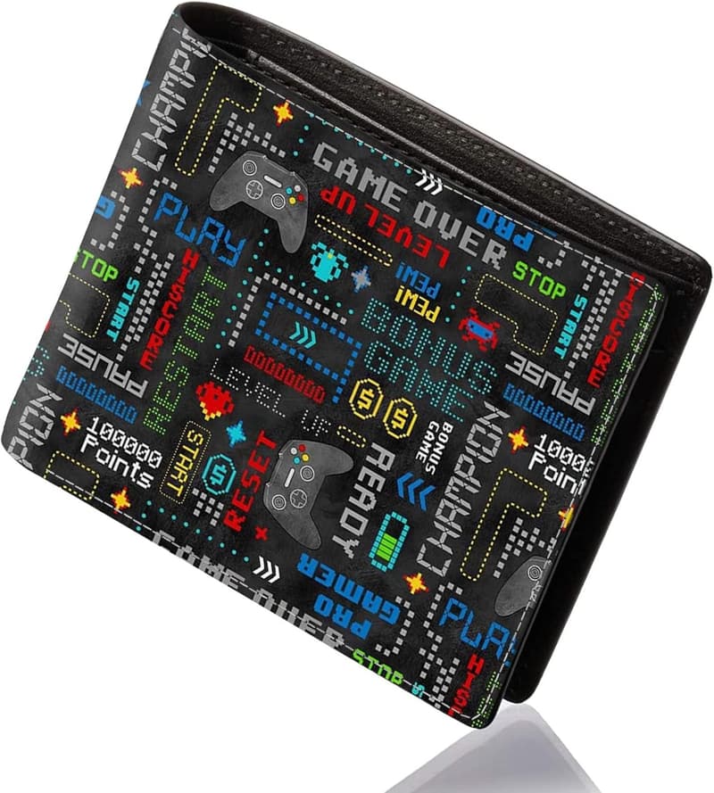 Video Game Design Slim Leather Wallet for Teen Boys