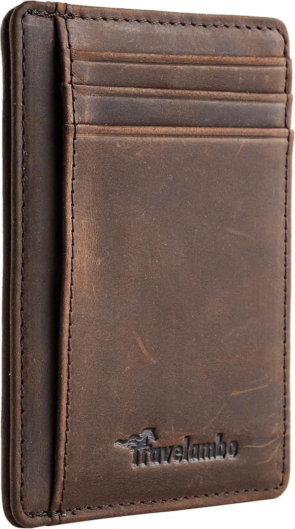 Minimalist Leather RFID-Blocking Slim Wallet