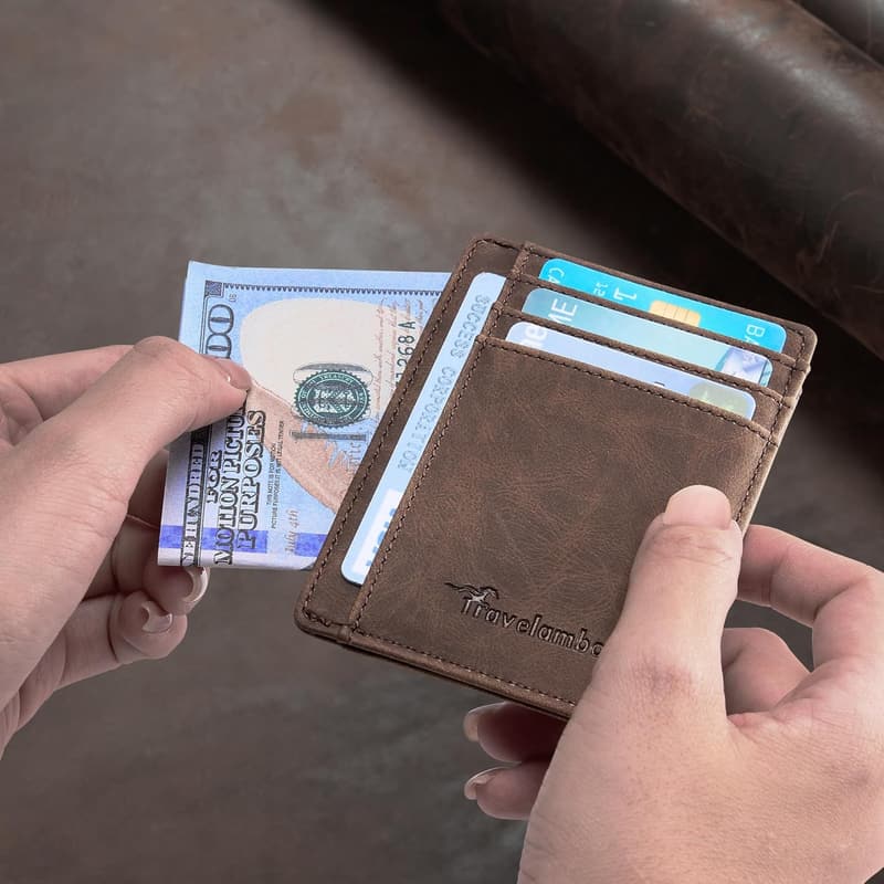 Minimalist Leather RFID-Blocking Slim Wallet