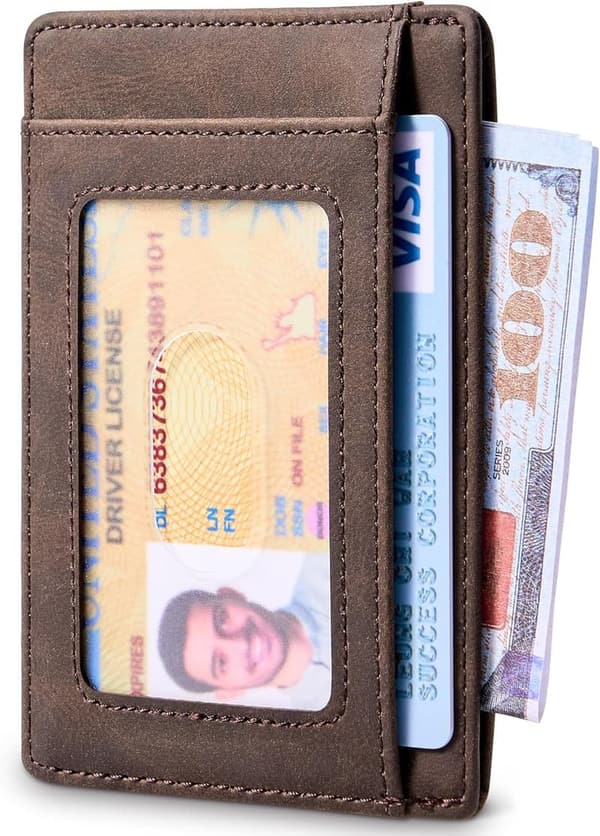 Minimalist Leather RFID-Blocking Slim Wallet