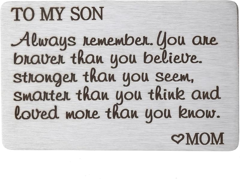 Inspirational Stainless Steel Wallet Card for Son