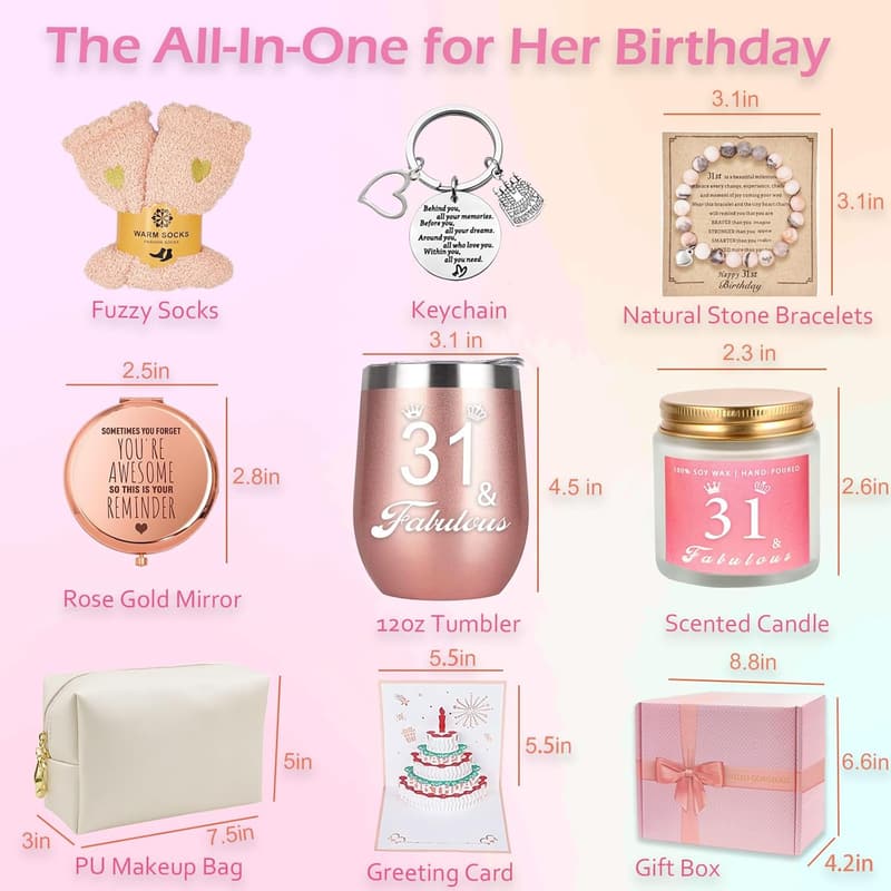 Happy 31st Birthday Gift Basket for Women