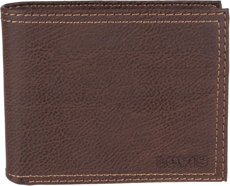 Levi's Men's Classic Bifold Wallet with Card Slots and ID Window