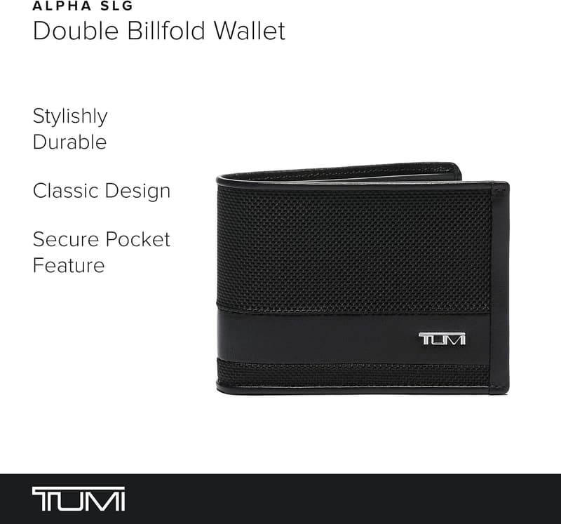 TUMI Alpha Ballistic Nylon Double Billfold Wallet - Black