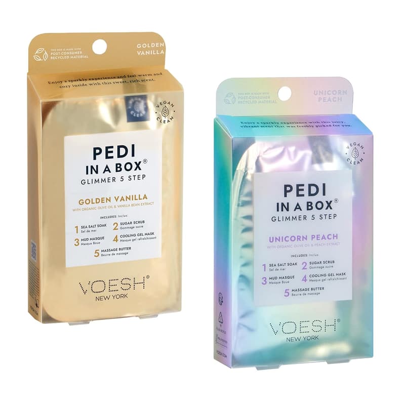 At-Home Vegan Pedicure Kit - VOESH Pedi in a Box Glimmer