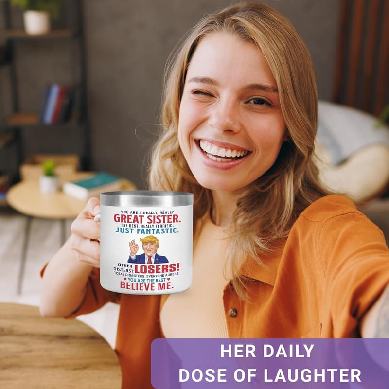 Funny Sister Coffee Mug - Insulated Stainless Steel - 14 oz