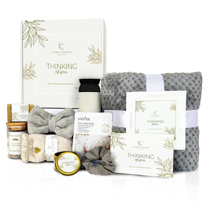 Get Well Soon Gift Basket for Women - 11-Piece Spa Essentials