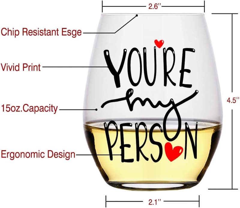 Best Friend Stemless Wine Glass - Funny Gift for Women