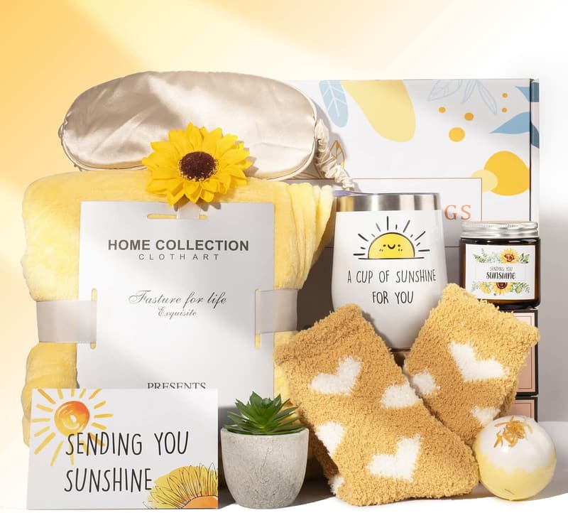 Get Well Soon Sunflower Care Package for Women - 10 Pcs