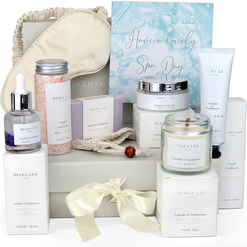 Spa Gift Basket for Women - 10 Relaxing Lavender Treats
