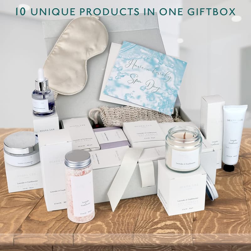 Spa Gift Basket for Women - 10 Relaxing Lavender Treats
