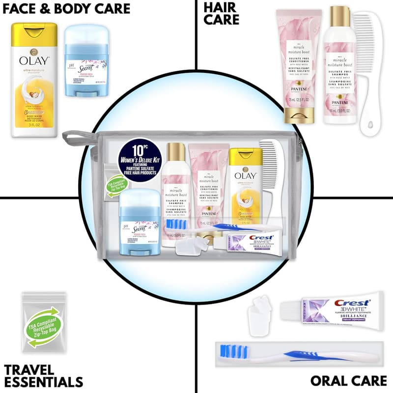 International Women’s Travel Gift Kit - 10 Piece Essentials