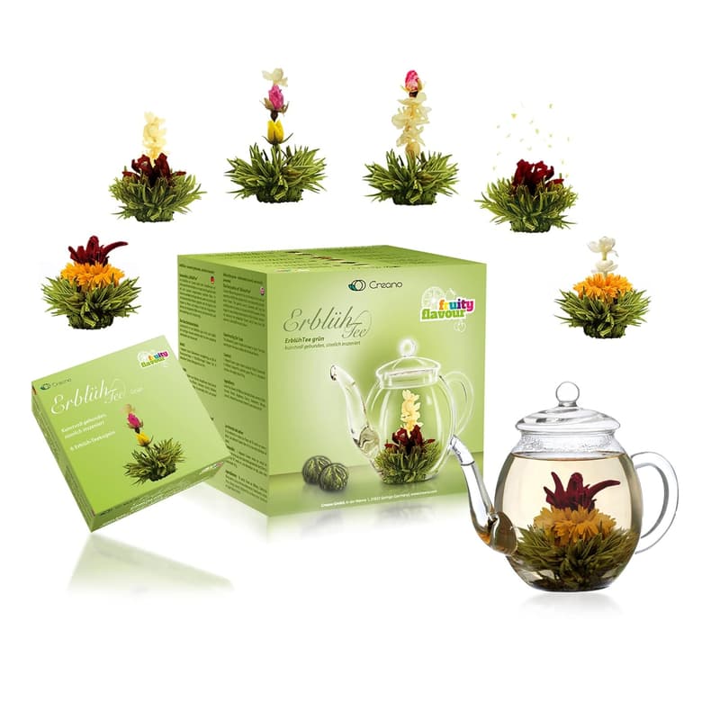Easter Blooming Tea Gift Set with Glass Teapot - 6 Fruity Varieties