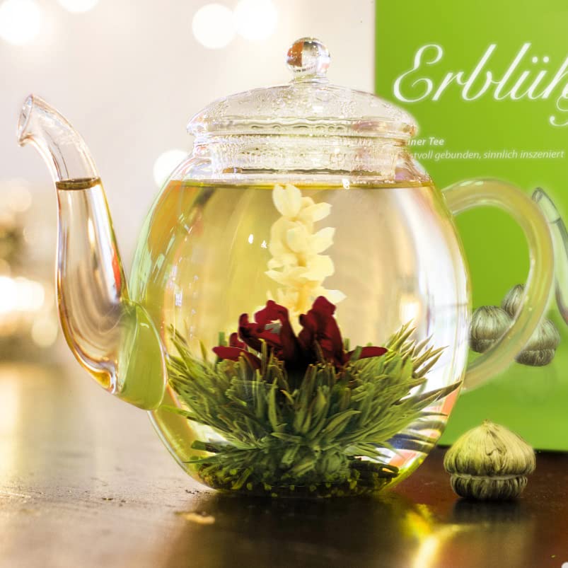 Easter Blooming Tea Gift Set with Glass Teapot - 6 Fruity Varieties