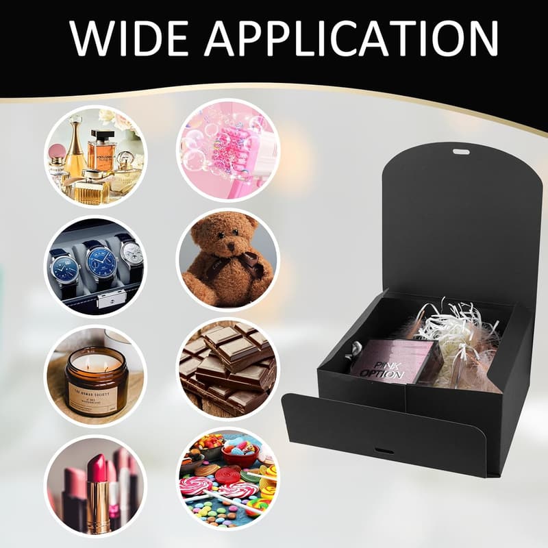Bridesmaid Proposal Gift Boxes with Lids - 12 Pack (Black)
