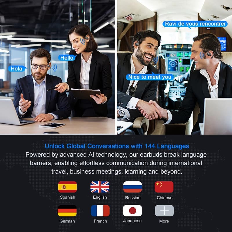 Real-Time Translation Earbuds for Travel & Learning - 144 Languages